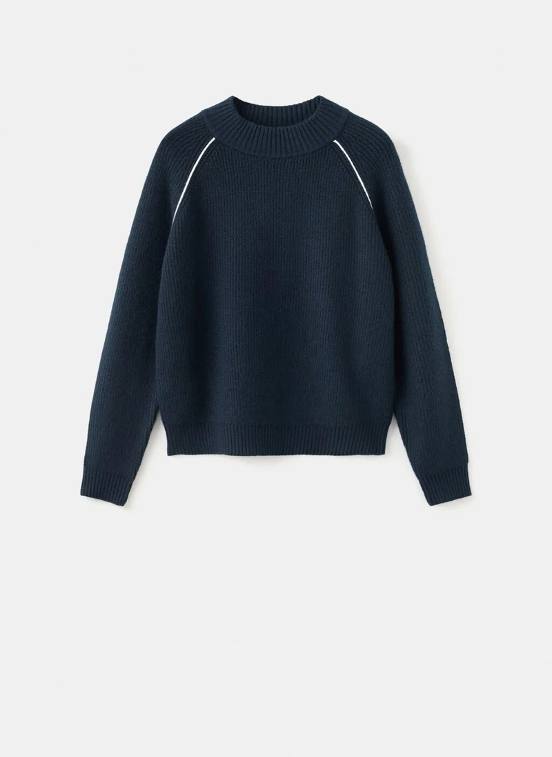 Mango  Sweater with contrasting stripes and perkins collar for Women | Best Price UAE